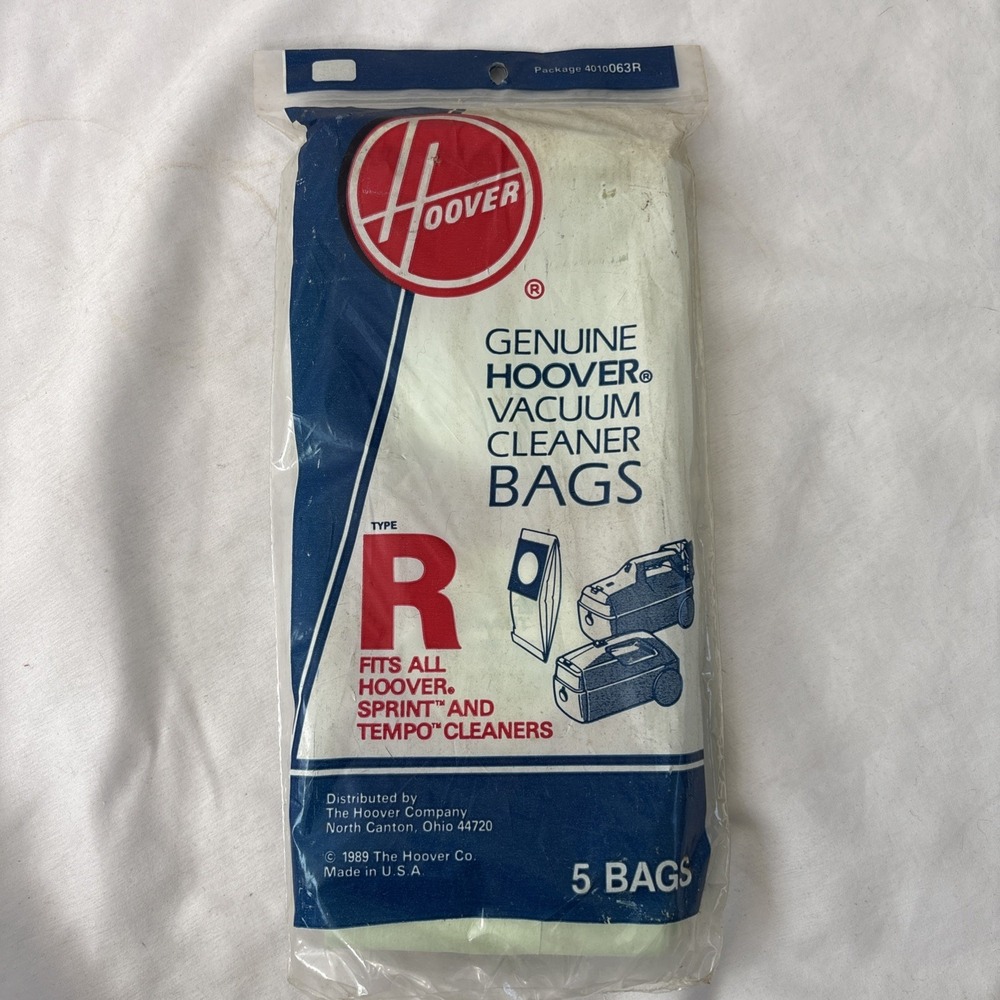 Genuine Hoover Vacuum‎ Cleaner Bags Type R (5) Pack 4010063R NOS